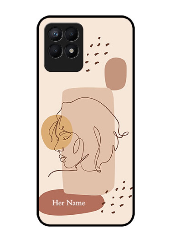 Narzo 50 Photo Printing on Glass Case - Calm Woman line art Design