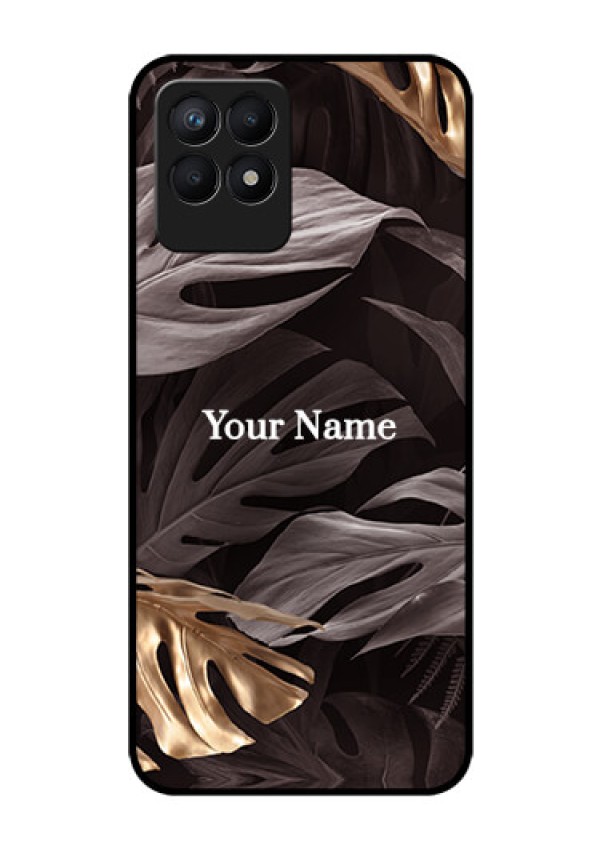 Narzo 50 Personalised Glass Phone Case - Wild Leaves digital paint Design