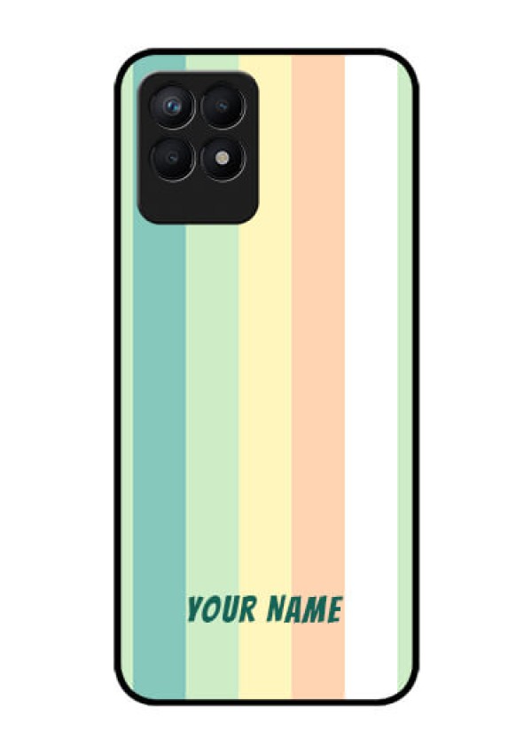 Narzo 50 Photo Printing on Glass Case - Multi-colour Stripes Design