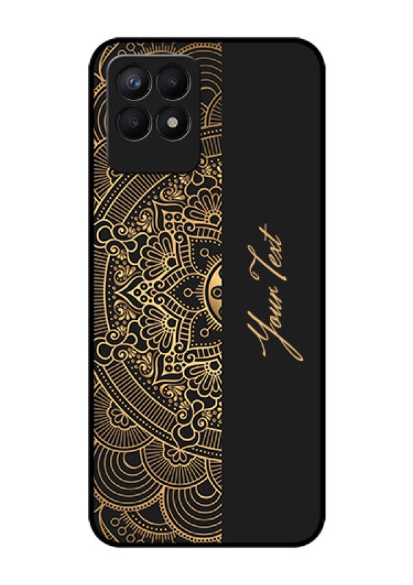 Narzo 50 Photo Printing on Glass Case - Mandala art with custom text Design