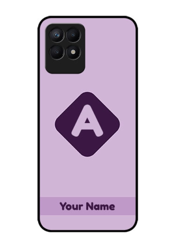 Narzo 50 Custom Glass Mobile Case - Custom Letter in curved badge Design