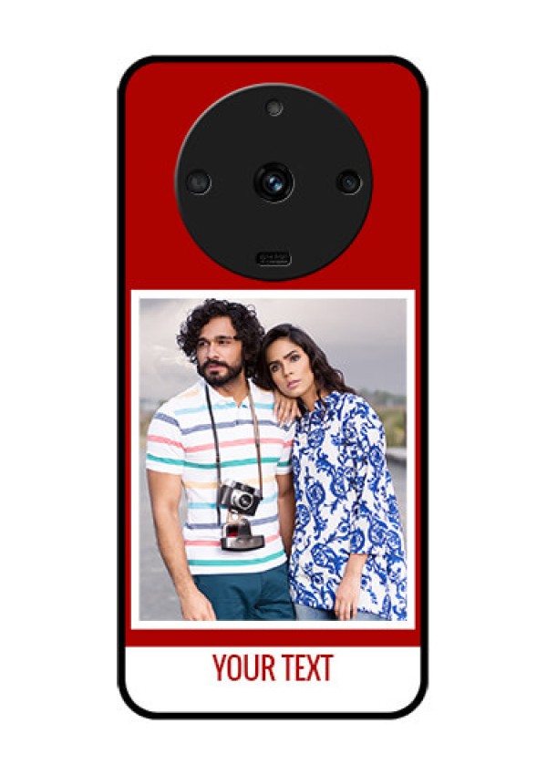 Realme Narzo 60 5G Personalized Glass Phone Case - Simple Red Color Design