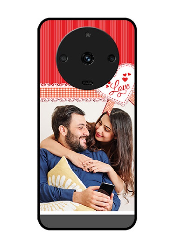 Realme Narzo 60 5G Custom Glass Mobile Case - Red Love Pattern Design