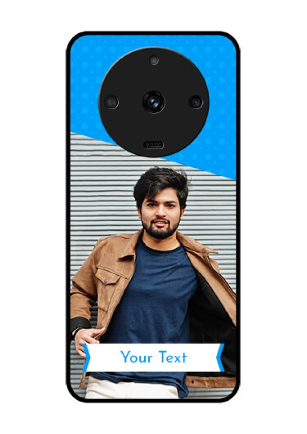 Realme Narzo 60 5G Photo Printing on Glass Case - Simple Blue Color Design