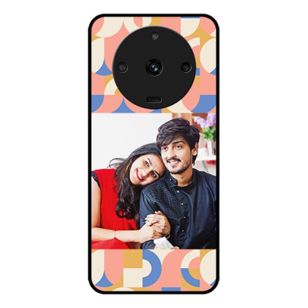 Realme Narzo 60 5G Photo Printing on Glass Case - Semi-circle Maze Pattern Design