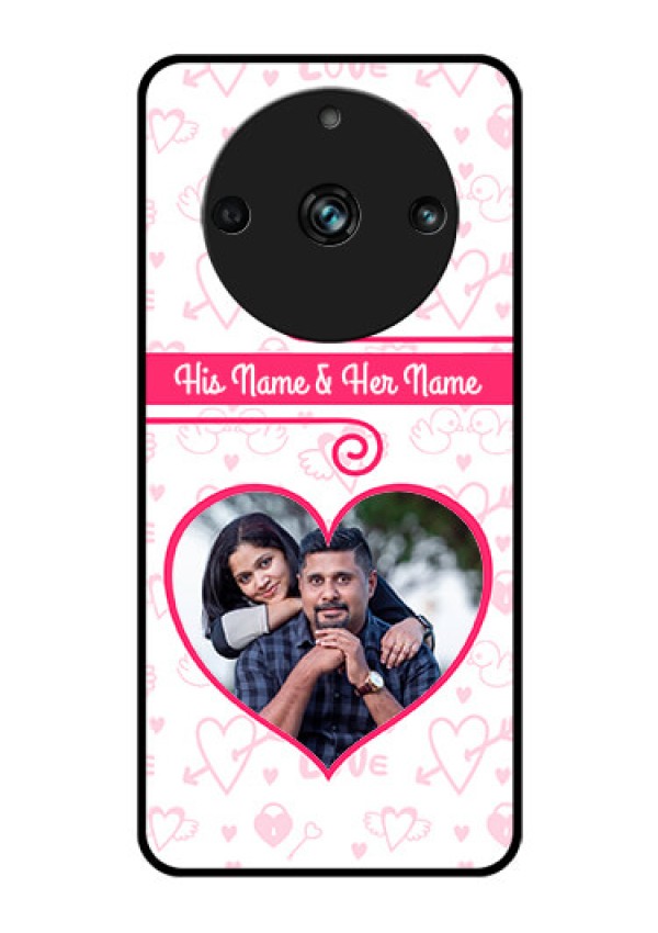 Realme Narzo 60 Pro 5G Personalized Glass Phone Case - Heart Shape Love Design