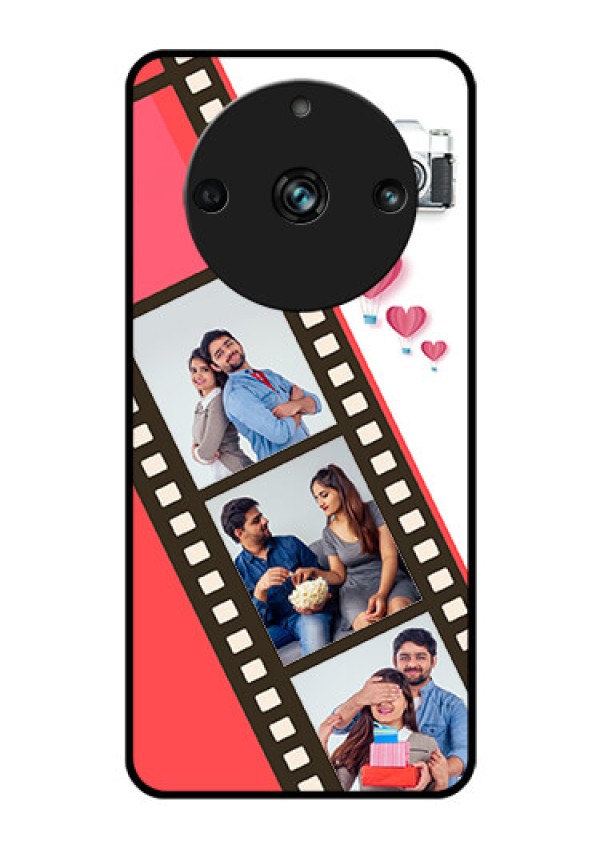 Realme Narzo 60 Pro 5G Personalized Glass Phone Case - 3 Image Holder with Film Reel