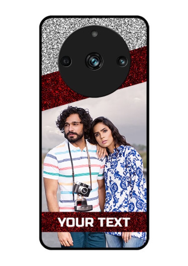 Realme Narzo 60 Pro 5G Personalized Glass Phone Case - Image Holder with Glitter Strip Design