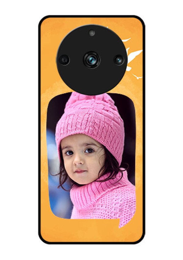 Realme Narzo 60 Pro 5G Personalized Glass Phone Case - Water Color Design with Bird Icons