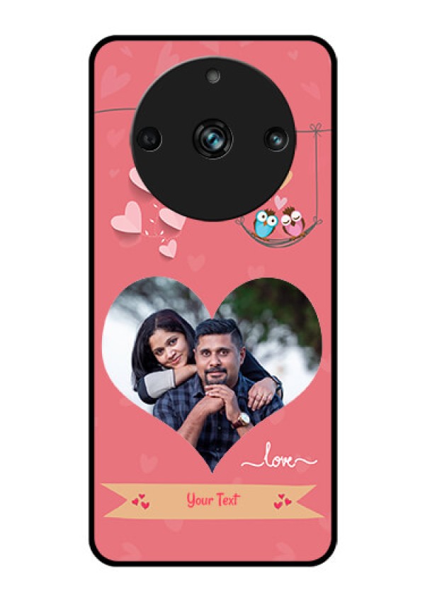 Realme Narzo 60 Pro 5G Personalized Glass Phone Case - Peach Color Love Design