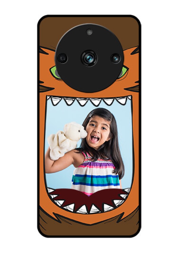 Realme Narzo 60 Pro 5G Photo Printing on Glass Case - Owl Monster Back Case Design