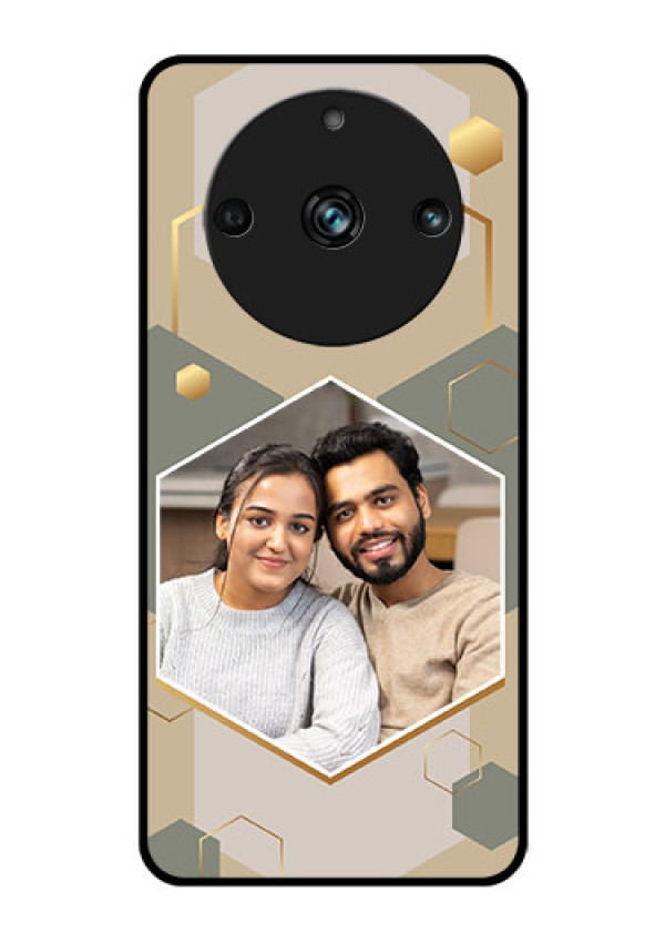 Narzo 60 Pro 5G Photo Printing on Glass Case - Stylish Hexagon Pattern Design
