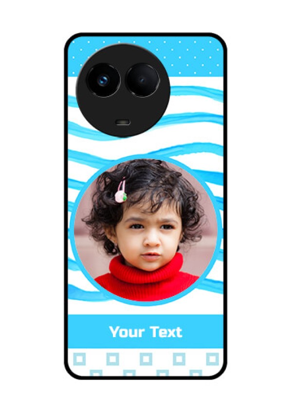 Realme Narzo 60x 5G Custom Glass Phone Case - Simple Blue Case Design