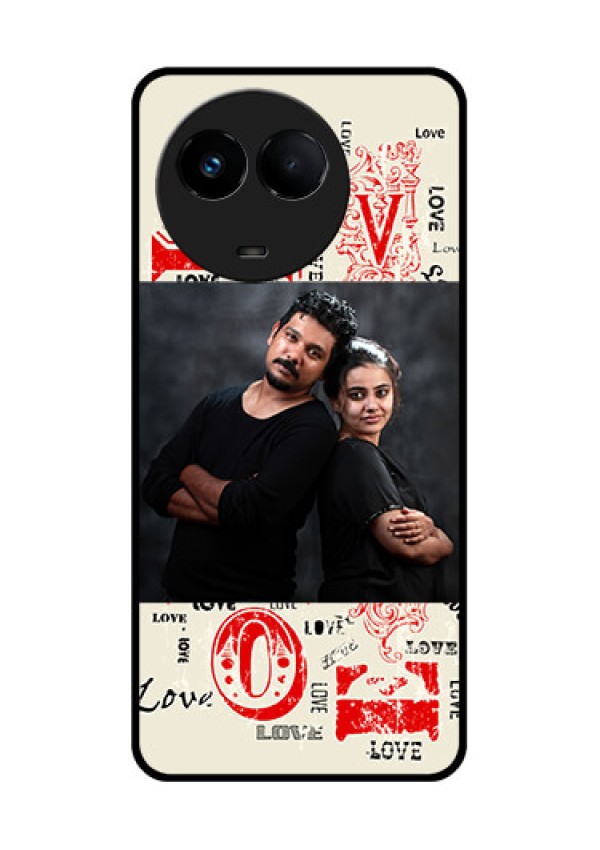Realme Narzo 60x 5G Photo Printing on Glass Case - Trendy Love Design Case