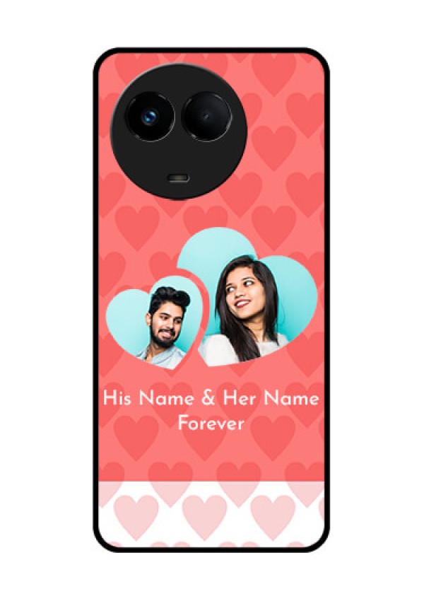 Realme Narzo 60x 5G Personalized Glass Phone Case - Couple Pic Upload Design
