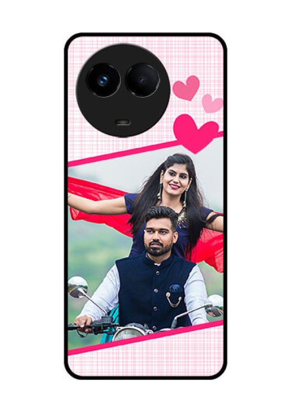 Realme Narzo 60x 5G Custom Glass Phone Case - Love Shape Heart Design