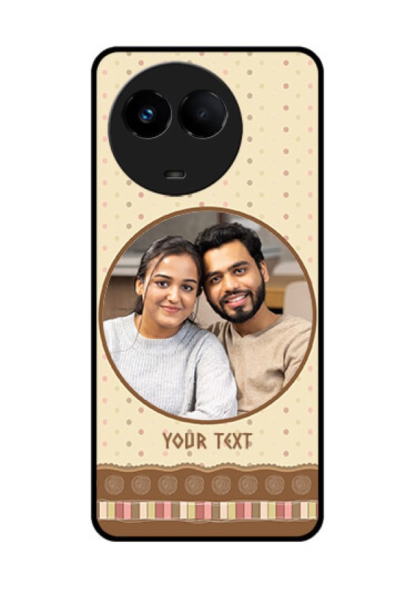Realme Narzo 60x 5G Custom Glass Mobile Case - Brown Dotted Mobile Case Design