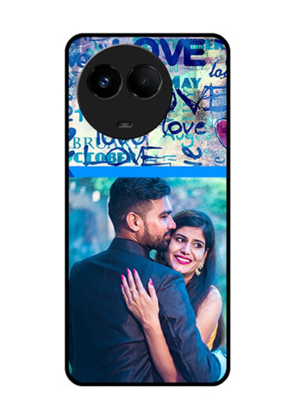 Realme Narzo 60x 5G Custom Glass Mobile Case - Colorful Love Design