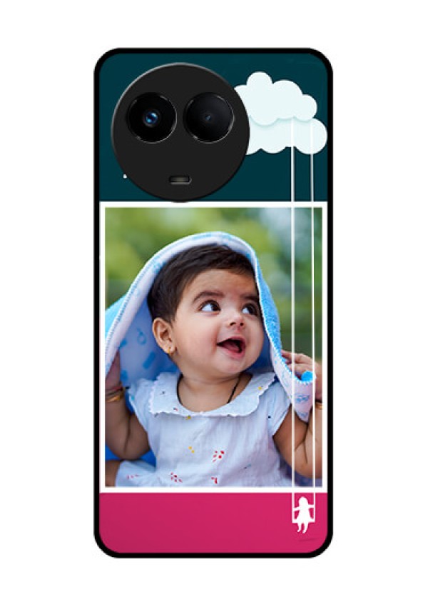 Realme Narzo 60x 5G Custom Glass Phone Case - Cute Girl with Cloud Design