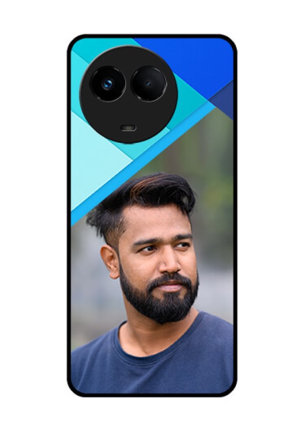 Realme Narzo 60x 5G Custom Glass Phone Case - Blue Pattern Design