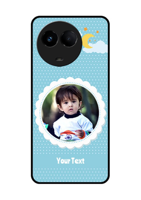 Realme Narzo 60x 5G Personalised Glass Phone Case - Violet Pattern Design