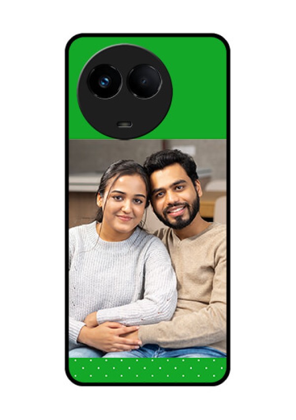 Realme Narzo 60x 5G Personalized Glass Phone Case - Green Pattern Design
