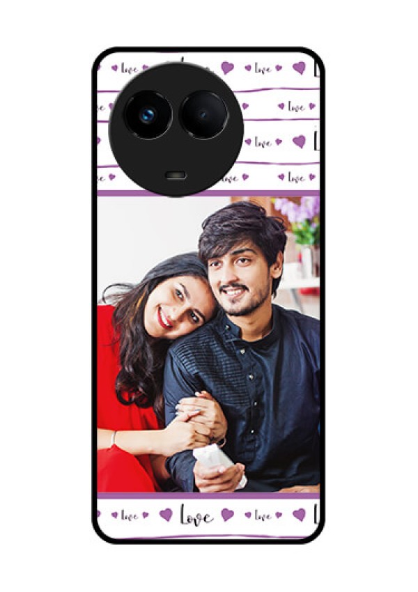 Realme Narzo 60x 5G Custom Glass Mobile Case - Couples Heart Design