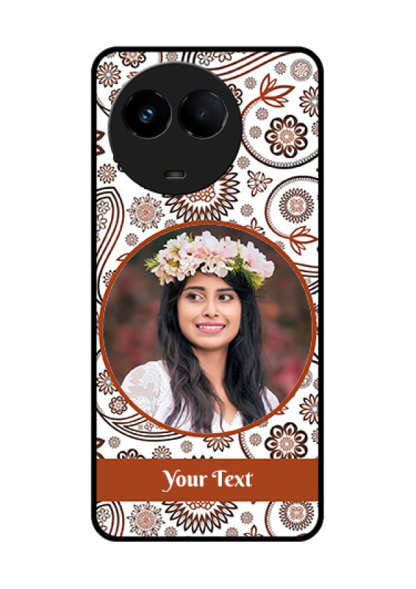 Realme Narzo 60x 5G Custom Glass Mobile Case - Abstract Flower Design