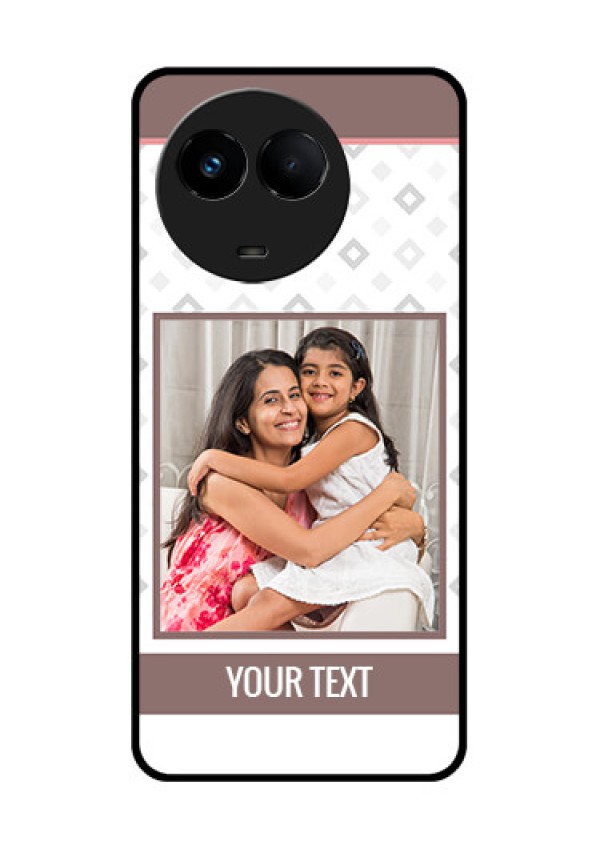 Realme Narzo 60x 5G Photo Printing on Glass Case - Simple Diamond Design