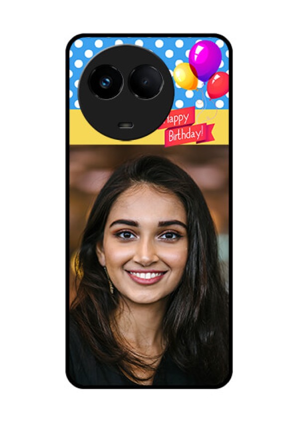 Realme Narzo 60x 5G Custom Glass Mobile Case - Happy Birthday Design