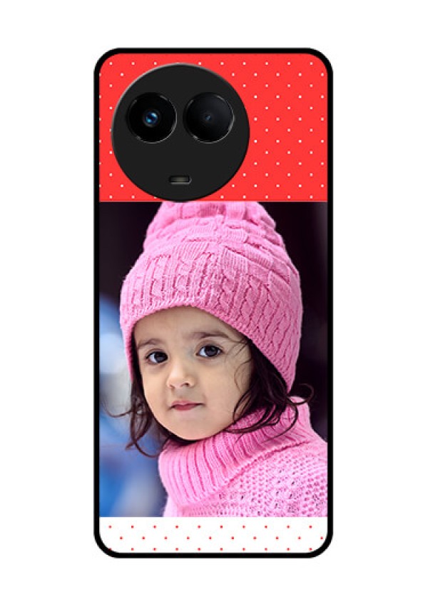 Realme Narzo 60x 5G Photo Printing on Glass Case - Red Pattern Design