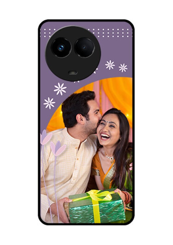 Realme Narzo 60x 5G Custom Glass Mobile Case - Lavender flowers design