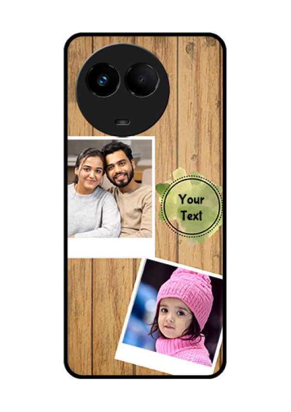 Realme Narzo 60x 5G Custom Glass Phone Case - Wooden Texture Design