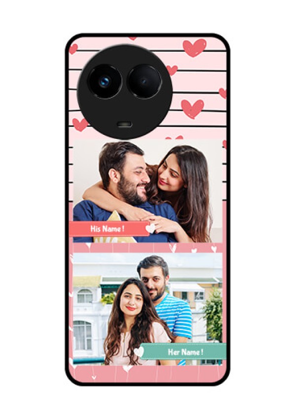 Realme Narzo 60x 5G Custom Glass Mobile Case - Photo with Heart Design