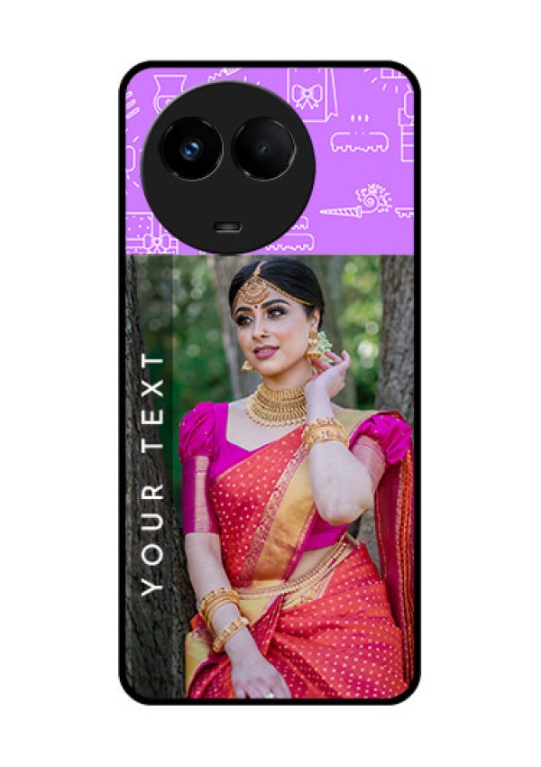 Realme Narzo 60x 5G Custom Glass Mobile Case - Birthday Icons Design