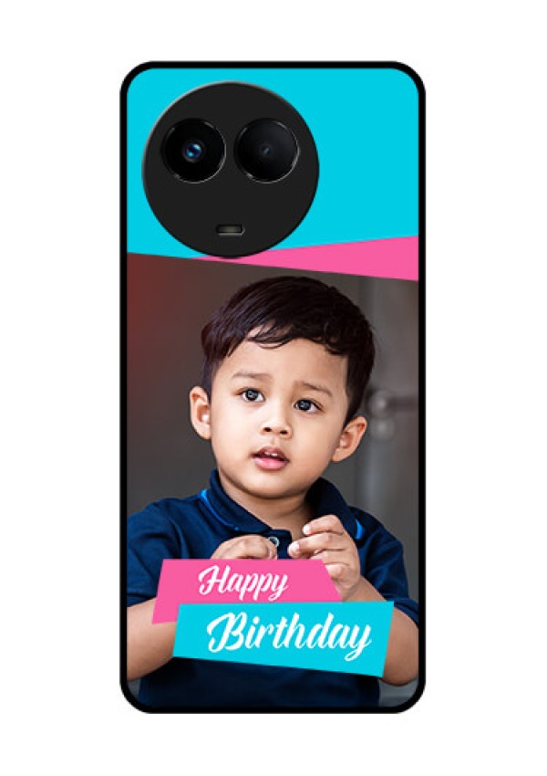 Realme Narzo 60x 5G Personalized Glass Phone Case - Image Holder with 2 Color Design