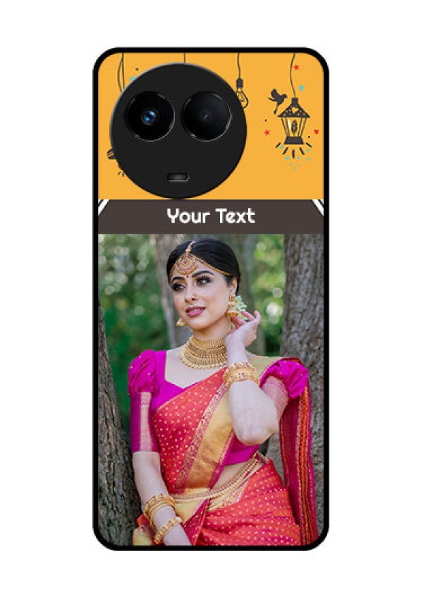 Realme Narzo 60x 5G Custom Glass Mobile Case - with Family Picture and Icons