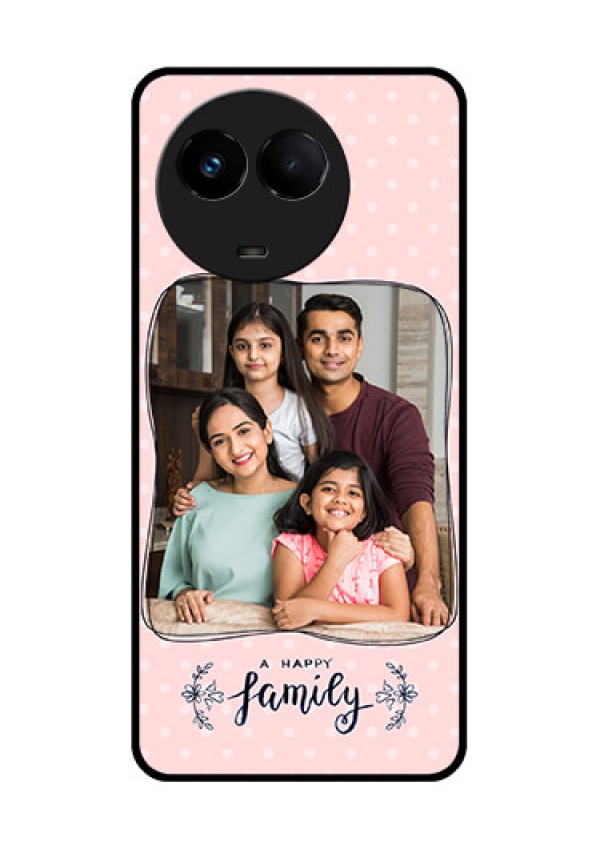 Realme Narzo 60x 5G Custom Glass Phone Case - Family with Dots Design