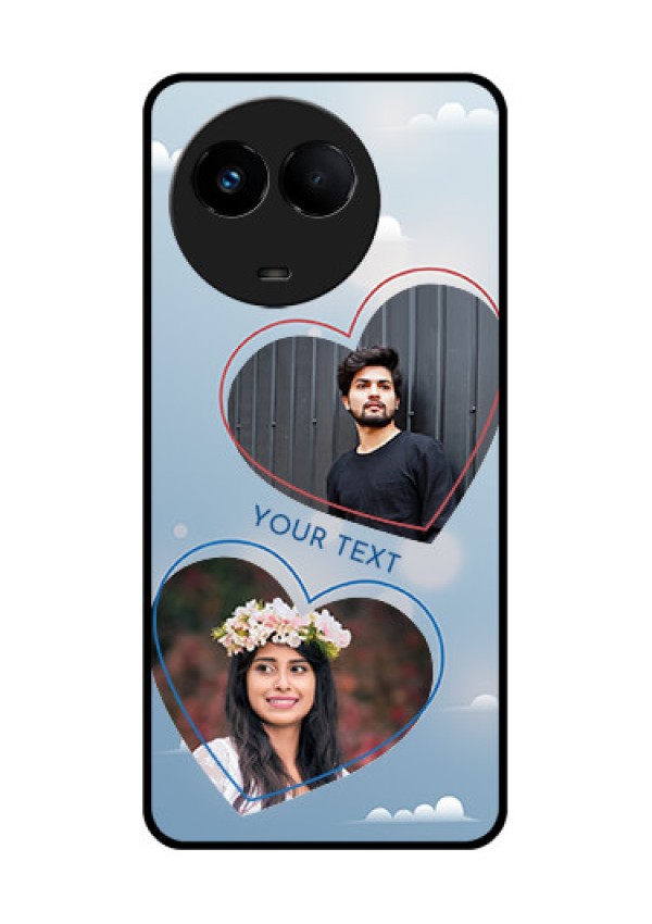 Realme Narzo 60x 5G Custom Glass Mobile Case - Blue Color Couple Design