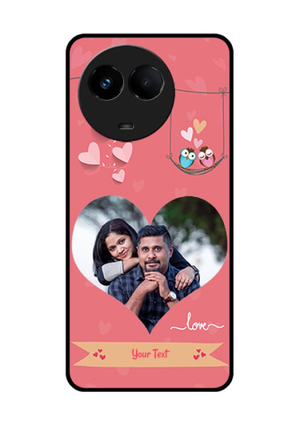 Realme Narzo 60x 5G Personalized Glass Phone Case - Peach Color Love Design