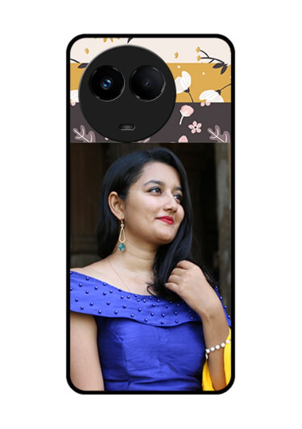 Realme Narzo 60x 5G Custom Glass Phone Case - Stylish Floral Design