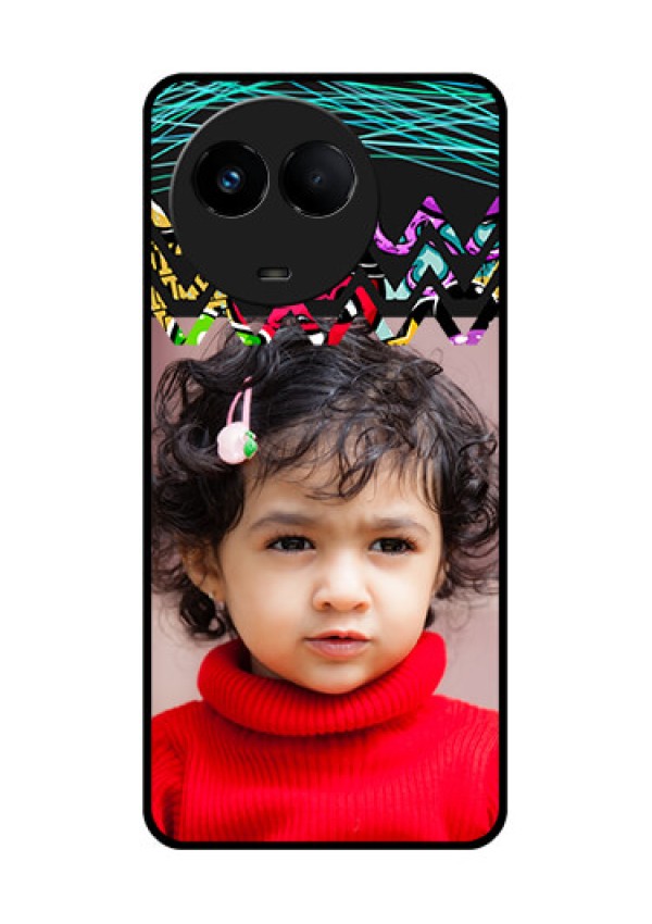 Realme Narzo 60x 5G Personalized Glass Phone Case - Neon Abstract Design