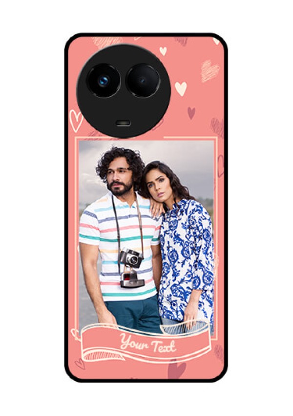 Realme Narzo 60x 5G Custom Glass Phone Case - Love doodle art Design