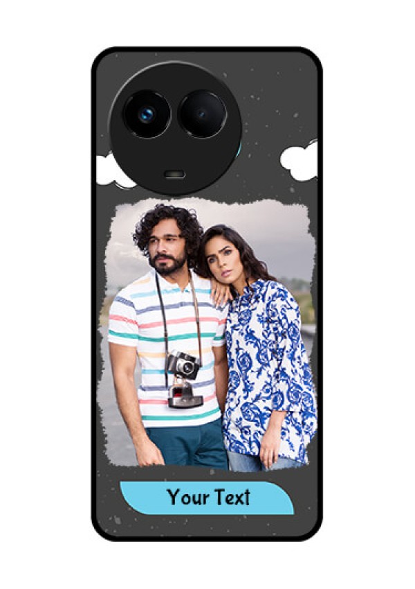Realme Narzo 60x 5G Custom Glass Phone Case - Splashes with love doodles Design