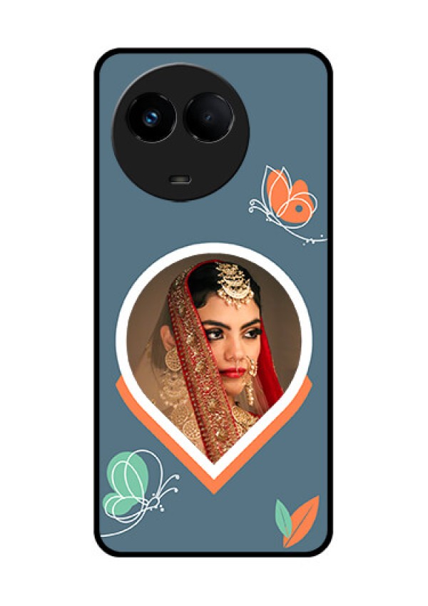 Realme Narzo 60x 5G Custom Glass Mobile Case - Droplet Butterflies Design
