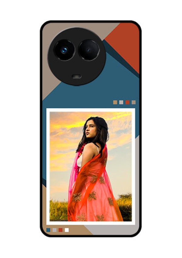 Realme Narzo 60x 5G Personalized Glass Phone Case - Retro color pallet Design