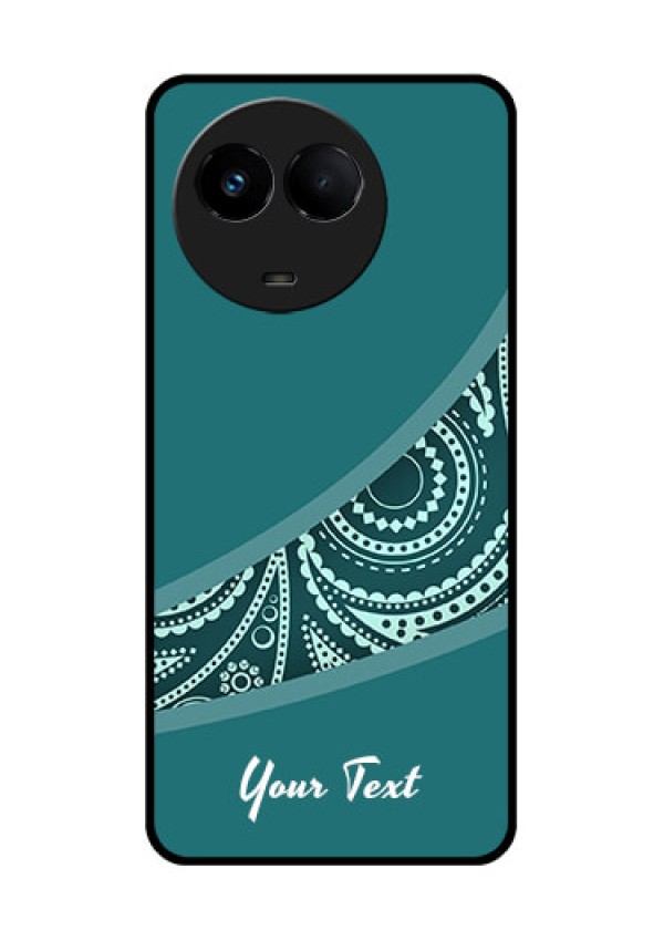 Realme Narzo 60x 5G Photo Printing on Glass Case - semi visible floral Design