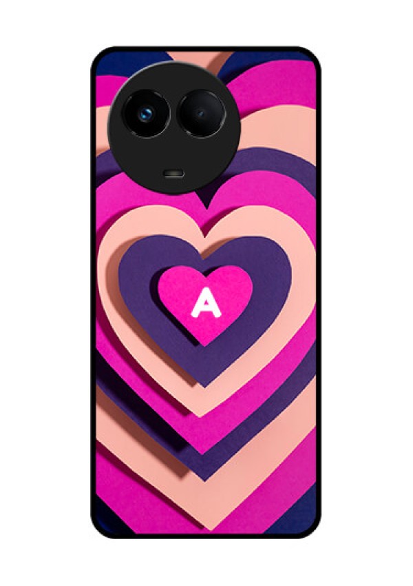 Realme Narzo 60x 5G Custom Glass Mobile Case - Cute Heart Pattern Design