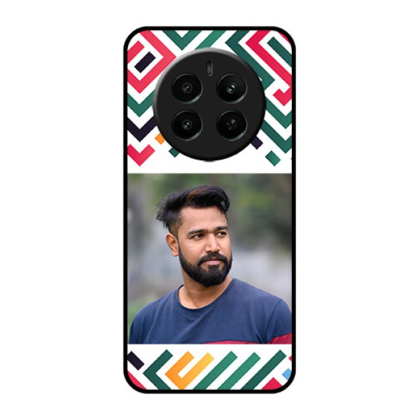 Realme Narzo 70 5G Custom Glass Phone Case - Colorful Maze Pattern Design Realme Narzo 70 5G Custom Glass Phone Case - Colorful Maze Pattern Design