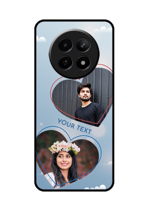 Realme Narzo 70X 5G Custom Glass Phone Case - Blue Color Couple Design